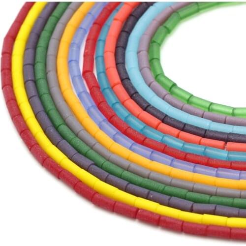 Frosted Tube Glass Beads For Jewelry Making 2X5MM Crystal Lampwork Waist Beads DIY Charms Earring Bracelet Crafts Accessories