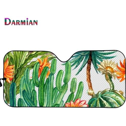 Green Plant Cactus Fashionable Design Heat Reflector Universal Car Windshield Stylish Car Accessories Windshields Sunshade Cover