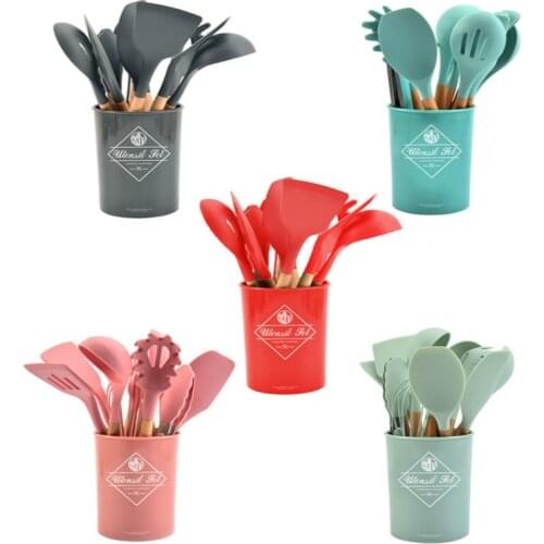 11PCS Silicone Kitchenware Cooking Utensils Set Heat Resistant Kitchen Non-Stick Cooking Utensils Baking Tools With Storage Box