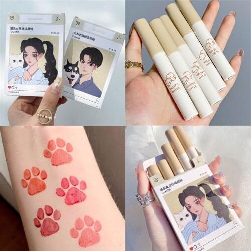 5 Colors Lipstick Set Cigarette Lips Makeup Lipstick Lip Gloss Long Lasting Moisture Cosmetic Matte Mirror Lip Glaze For Makeup