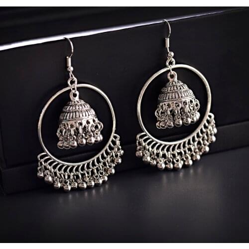 Gypsy Indian Bell Dangle Earring&Hair Sticks Set Pendientes Earrings For Women Accessory For Hair Jewelry Hairpin Vintage Ethnic
