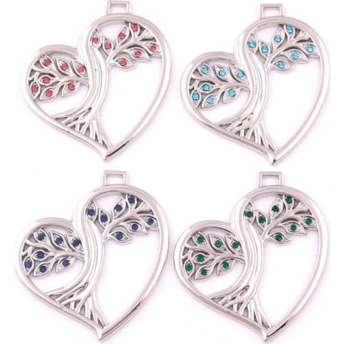 New Styles Solstice Tree Heart Shape Pendant Life Tree Pagan Druid Crystal Jewelry