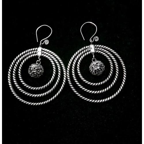 Charming Folk Earrings Miao Silver Earrings Dong Silver Earrings stage performance Earrings