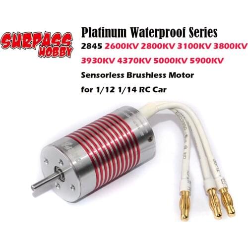 Platinum Waterproof 2845 2600KV 2800KV 3100KV 3800KV 3930KV 4370KV 5000KV 5900KV Brushless Motor for 1/12 1/14 RC Car part