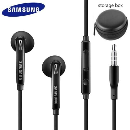 SAMSUNG Earphone EO-EG920 Wired with Black Storage Box 3.5mm plug In-ear Gaming Headsets Support Galaxy S8 S8P S9 S9P