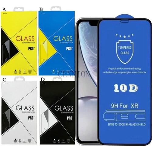 High Clear 10D Full Cover Film Tempered Glass for iPhone12 mini 5.4 pro 6.1 pro max 6.7 inch 11 5.5 X XR Xs 8 7 6s plus 100pcs