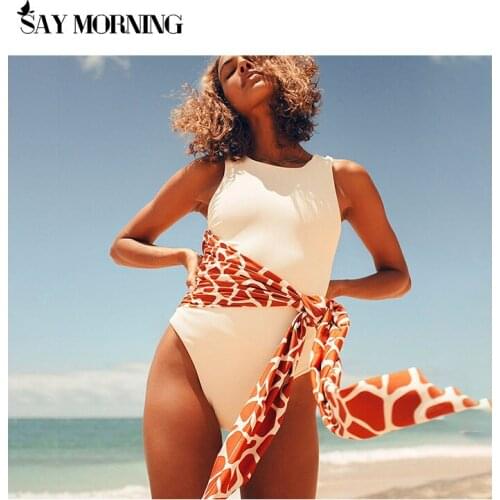 SAY MORNING White One-piece Swimwear