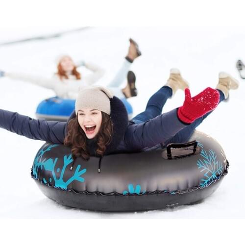 Snow Tube Inflatable Winter Ski Circle Floated Skiing Board PVC With Handle Durable Outdoor Snow Tube Skiing Accessories