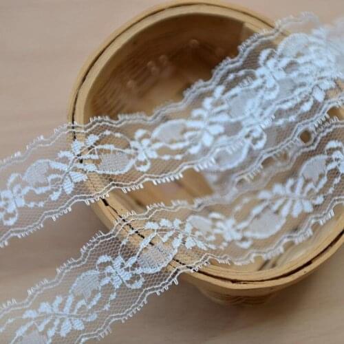 High-quality Sheer white lace polyester lace doll accessories clothing cloth material width 3.5cm