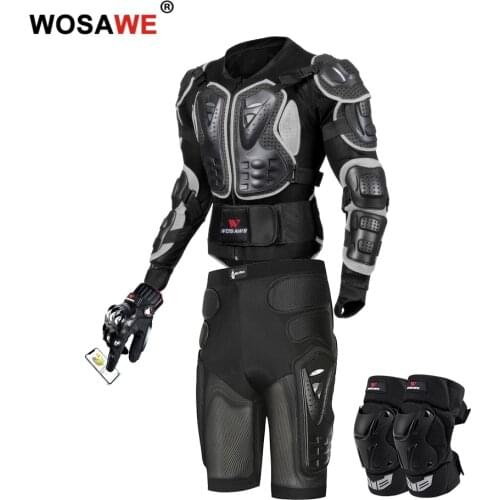WOSAWE Motorcycle Armor Protection Full Body Protection Protective Gear Moto Hip protect Motorcycle Jackets Knee Guard Gloves