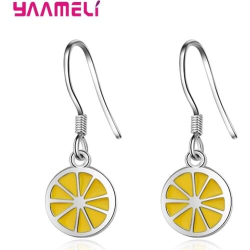 925 Sterling Silver Lenmon Drop Earrings for Women Engagement Party New Design Cubic Zirconia Fabulous Ear Accessories Jewelry