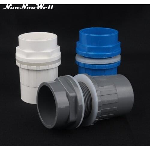 1pc NuoNuoWell PVC 50mm Fish Tank Joint Thickened Aquarium Water Inlet Lengthened Adapter Water tank Outlet 1 1/2" Drainage
