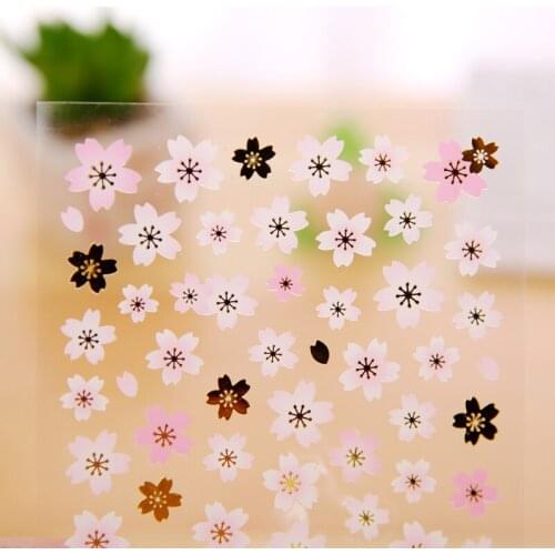 16 Options Falling Cherry Blossoms Colorful Petals Sakura Stickers Manual Diy Accessories Material Scrapbook Laptop Decal