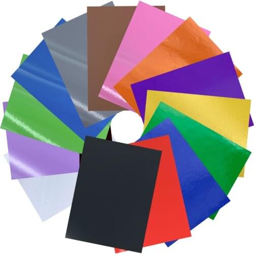 30*25cm Bundle 15 Assorted Colors Permanent Adhesive Glossy Viny Lettering Film Party Craft Decor Car/Window Decal Sticker DIY