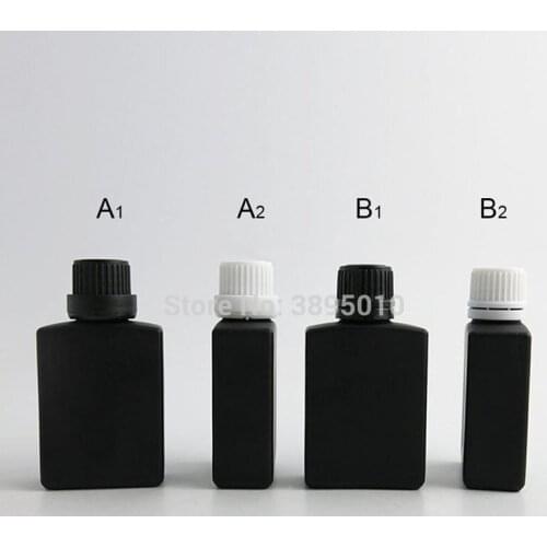 30ml Shining Black Glass Essential Oil Bottle With Black cap for Portable Cosmetics Perfume F657