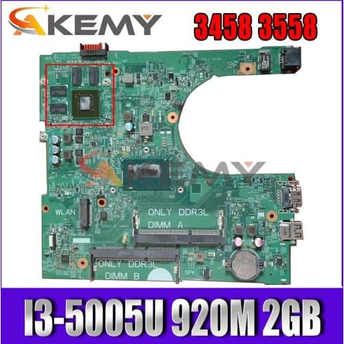 Akemy Brand NEW Original For Dell Inspiron 3458 3558 Motherboard 14216-1 1XVKN I3-5005U 920M 2GB Mainboard 100%tested