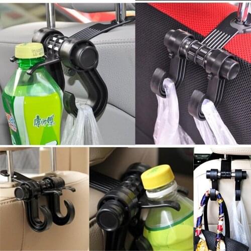 Car Double Head Hook Car Seat Back Headrest Hook Universal Multifunction Hook for Car Sundries Hanger Bag Holder Accessories