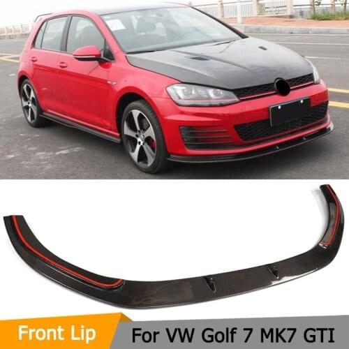 Carbon fiber front lip spoiler apron for VW Golf VII MK7 GTI Bumper 2014UP