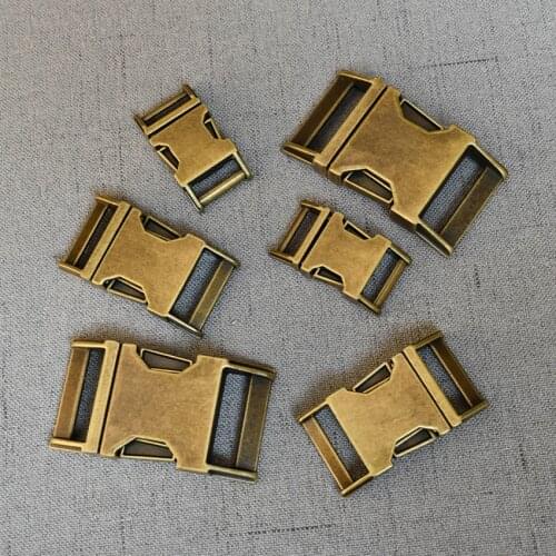 100 Pcs/Lot 15mm 20mm 25mm Bronze Metal Quick Side Release Buckles for DIY Out Door Luggage Dog Collar Buckle Belt Accessories