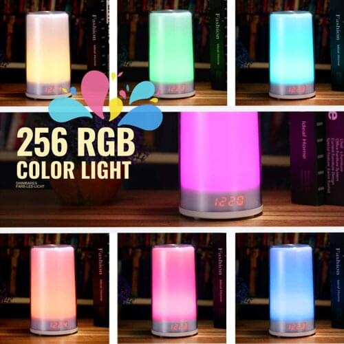 Wake Up Night Light Alarm Clock Sunrise Simulation Digital Clock Touch Sensor 5 Natural Sounds Snooze Function Clock for Room