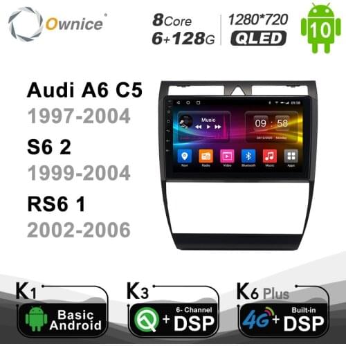 Carplay 6G+128G 8Core PX6 Android 10 Car Multimedia Player Autoradio GPS for Audi A6 C5 S6 RS6 1997-2006 Navigation Stereo Radio