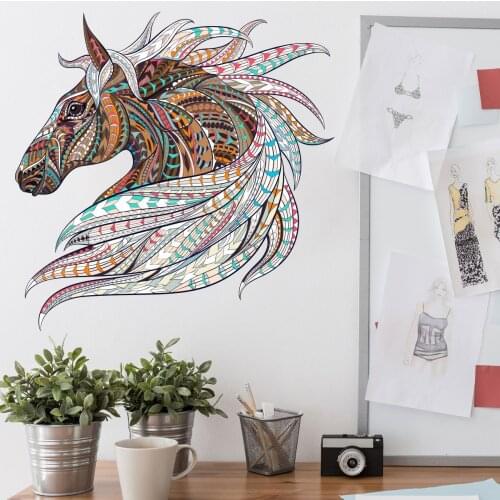 Color animal pattern DIY puzzle horse wall stickers childrens room living room bedroom study decoration stickers