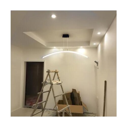 Long restaurant chandelier simple modern led line art lighting dimming creative studio bar lighting lamp lighting fixture led