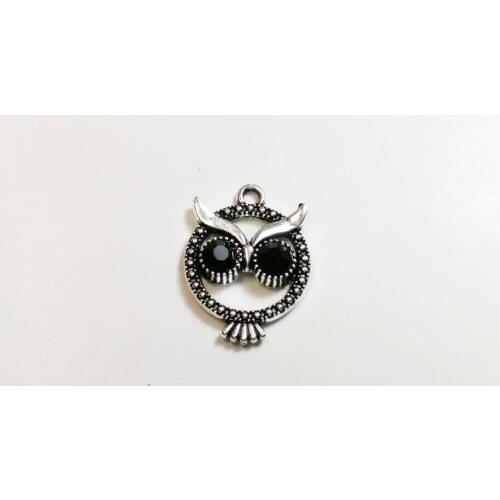 Eruifa 10pcs 20mm Pretty Burnished Silver Owl Wholesales necklace,earring bracelet jewelry DIY handmade