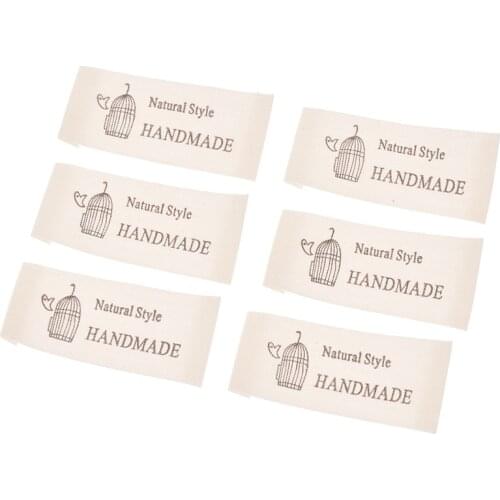 50PCS/pack Personality Handmade Craft Cotton Cloth Sewing Labels For Garment DIY Decoration Bags Tags Accessories