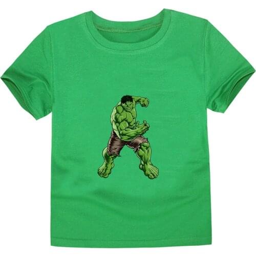 Disney Marvel Hulk Superhero T Shirt Cartoon Baby Kids Boy Girls Children Cotton Short Sleeves Summer Clothing Print Tee Toddler