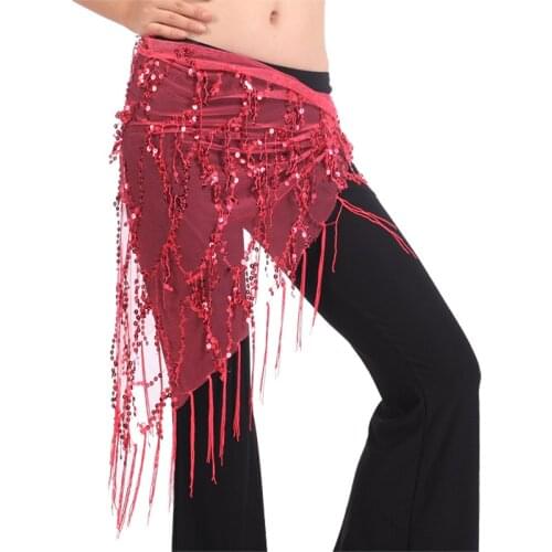 Tassel Indian Belly Dance Hip Skirt Scarf Wrap Waist Belt Lace Sexy Sequins Belly Dance Hip Dress Scarf Triangle Shawl Belt 89