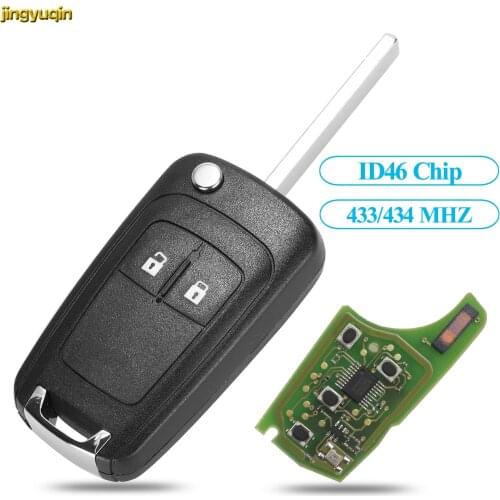 Jingyuqin 2 Buttons Modified Cut Blade Remote Case Fob Flip Folding Car Key Shell for Chevrolet Epica Lova 433MHz With ID46 Chip