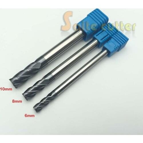 3PCS 4f Four flutes HRC55 extra long shank length 100mm tungsten carbide end mill bit CNC milling cutter 6mm 8mm 10mm Lengthen