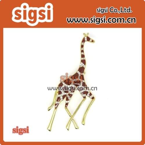 Lovely Jewelry rhinestone Giraffe breastpin Colorful Enamel animal Brooch Pin Collar Badge pin Clothes Jewelry Decor