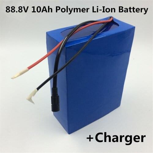 High Power Polymer Li-Ion Battery 88.8V 10Ah lithium battery pack with BMS For EV HEV E-bike E-scooter E-cars +100.8V 5A charger