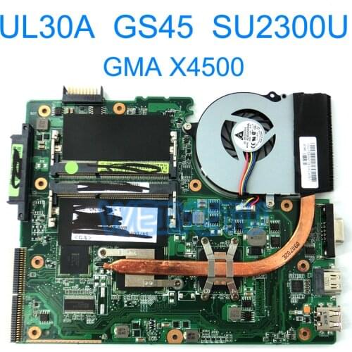 UL30A GS45 With SU2300 CPU Motherboard for ASUS UL30A UL30 Laptop Mainboard GMA X4500 Rev 2.0 100% Tested