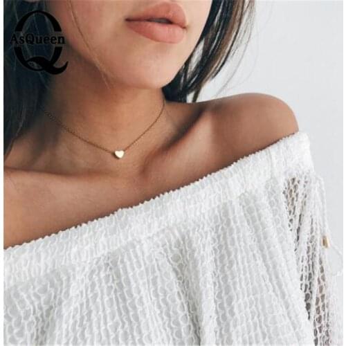 Fashion Tiny Gold Heart Chain Choker Necklace Love Gifts Women Girls Mother Jewelry
