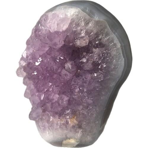 Natural Agate Geode Quartz Crystal Specimen Home Furnishing Decoration Purple Druzy Stone Reiki Healing Furniture Amethyst