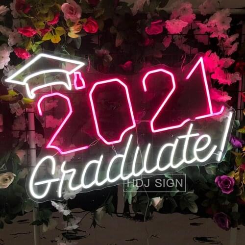 Custom Neon Sign 2021 Graduation Party Neon Graduation Famliy Decorations College High School Background Signs