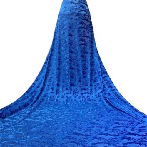 Nigerian Velvet Lace Fabrics 2021 Green High Quality Lace African Lace Fabric For Wedding French Tulle Lace With Royal Blue