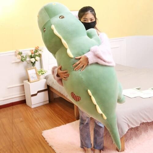 New Long Lovely Fat Dinosaur Plush Toy Soft Cartoon Animal Dinosaur Stuffed Doll Boyfriend Pillow Kids Girlfriends Birthday Gift