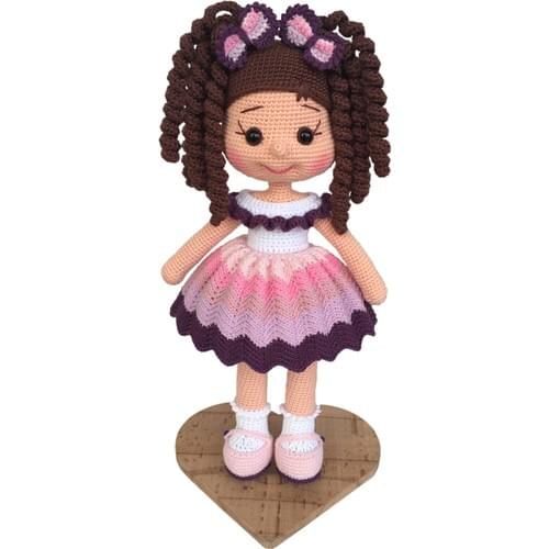 Amigurumi Organic Mesh Toy Curly hair Weave Baby 35CM
