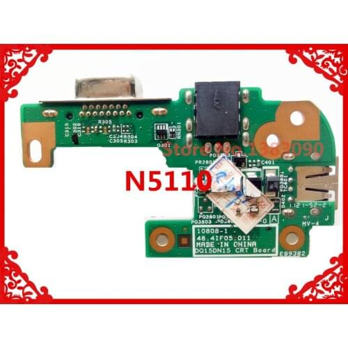 Original For DELL N5110 DQ15DN15 CRT AC DC JACK USB BOARD 48.4IF05.011 10808-1 100% Tested Fast Ship