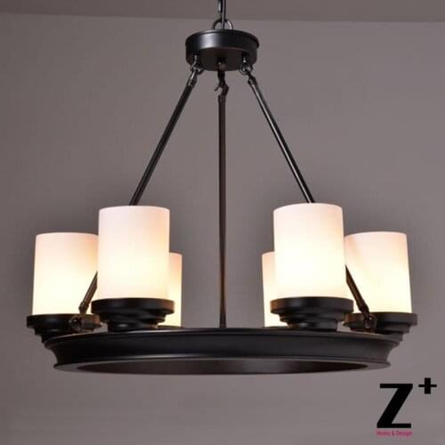 Industrial Vintage Pillar Candle Round Chandelier Wrought Iron Wood Round Plate Metal E27 Free Shipping
