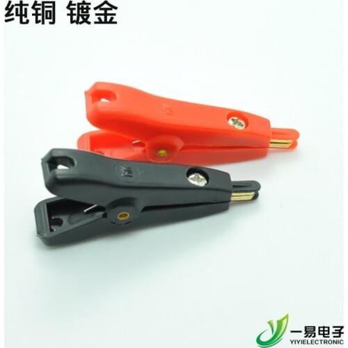 Sale 4pairs of red and black 25mm Duckbill Insulation Alligator Instrument Clip Power Test Probe Cable Black Red Crocodile Clip