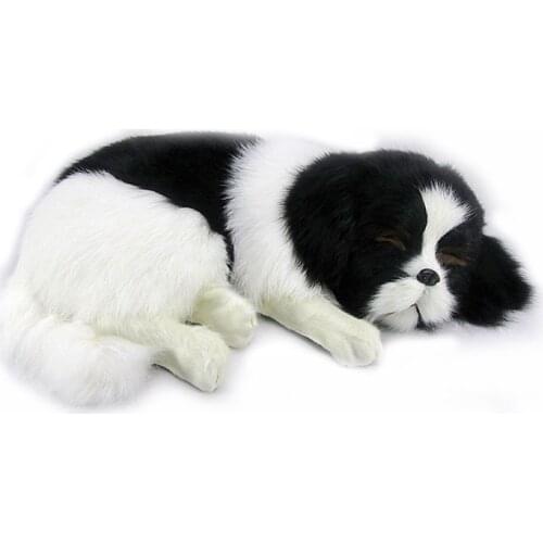 Fancytrader Lifelike Animal Plush Spotted Dog Toy Stuffed Simulation Golden Retriever Pet Dog Decoration Gift 35x25x14cm