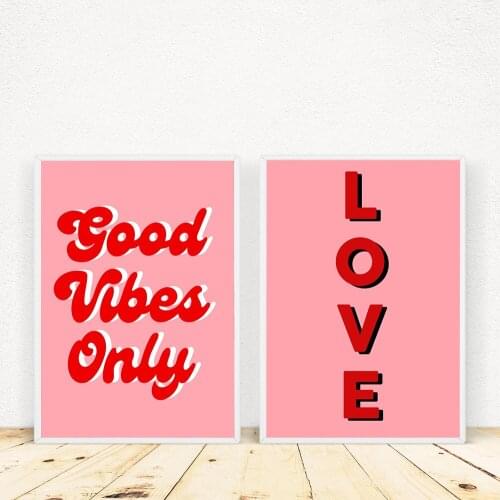 Pink Series Style Quotations Canvas Painting Art Nordic Posters and Prints Wall Pictures for Living Room Decoration Frameless
