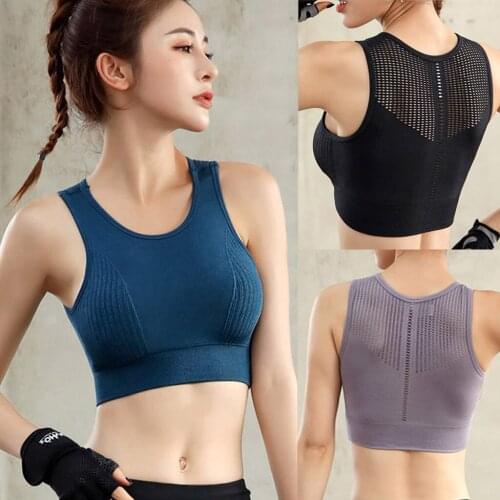 Sport Brassiere Push Up Seamless Running Yoga Bras Tank Tops Women Bras Breathable Workout Running Training Hollow vest top