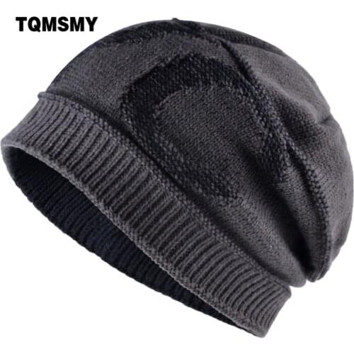 TQMSMY Winter Warm Beanie Hats Men and Women Knitted inside Velvet Skullies Cap Letter Designer Gorros Bonnet Beanie Hat TMC02