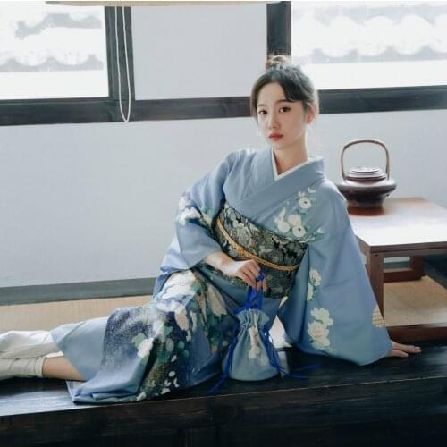 Traditional Japanese Kimono Woman Floral Retro Yukata National Style Geisha Kimono Costume Sexy Asian Clothing Cosplay
